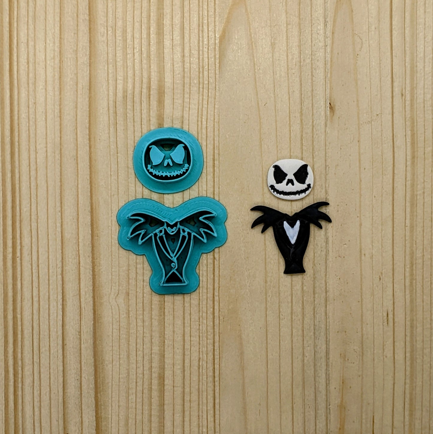 Jack Skellington | Nightmare Before Christmas 2-Piece Cookie Cutter Set: Ideal for Cookies, Ceramics, Pottery, Polymer Clay, and Fondant