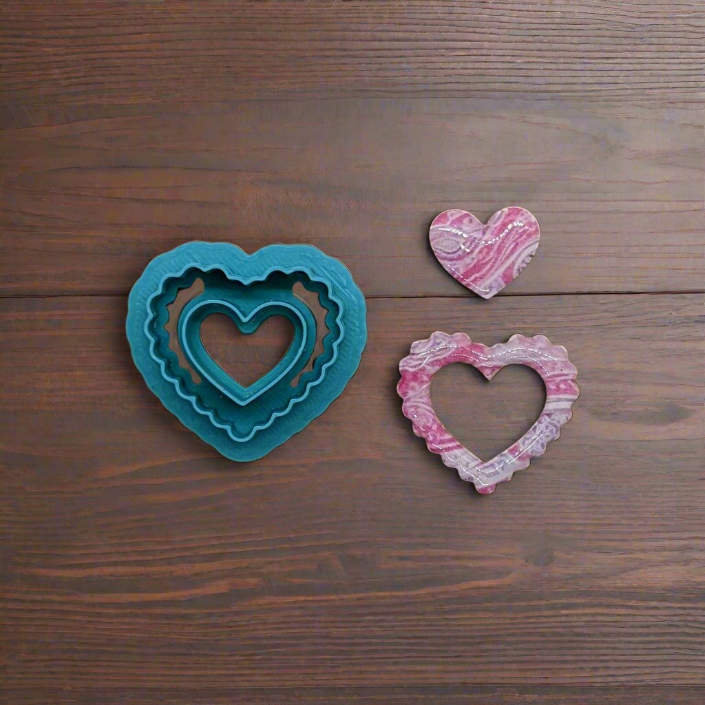 Scalloped Heart Hoop Cookie Cutter: Ideal for Cookies, Ceramics, Pottery, Polymer Clay, and Fondant