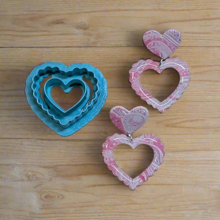 Scalloped Heart Hoop Cookie Cutter: Ideal for Cookies, Ceramics, Pottery, Polymer Clay, and Fondant