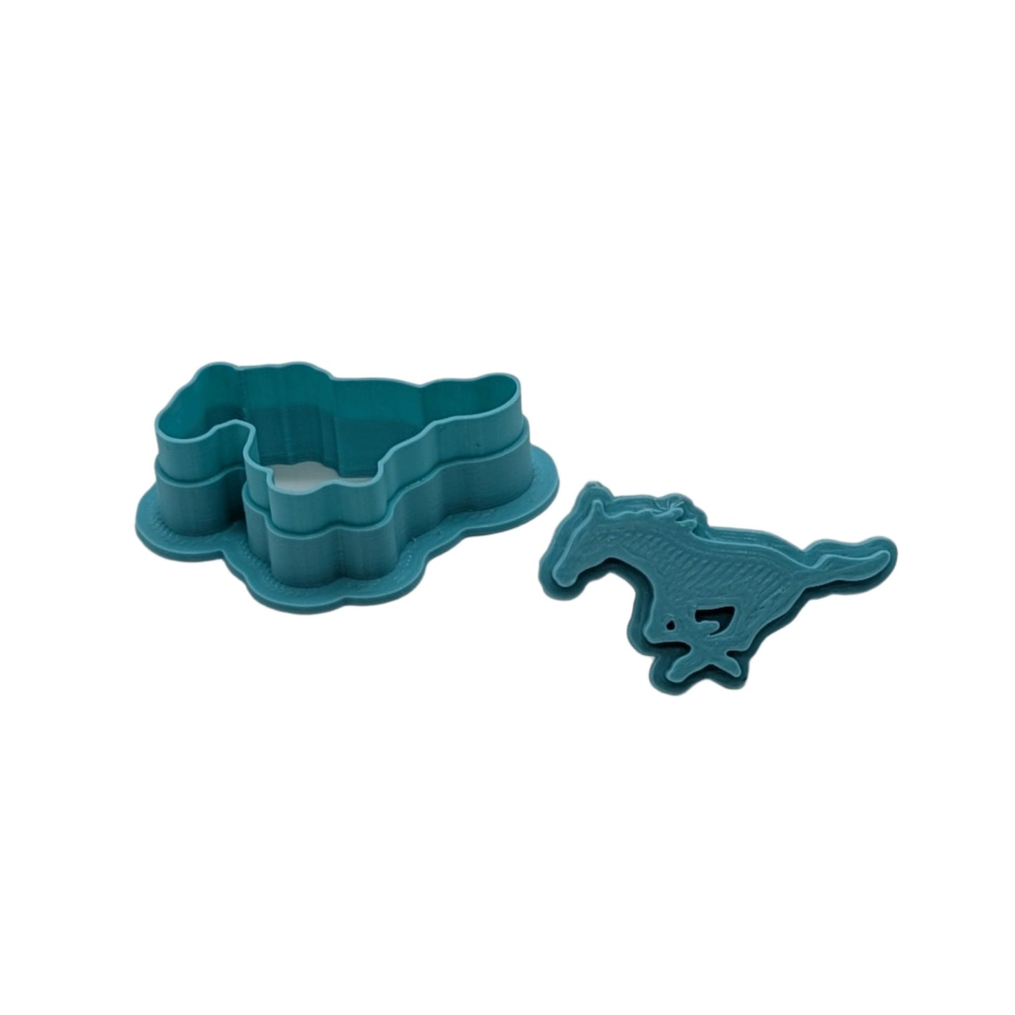 SMU Mustang Cookie Cutter & Embossing Stamp: Idea for Cookies, Ceramics, Pottery, Polymer Clay, Fondant