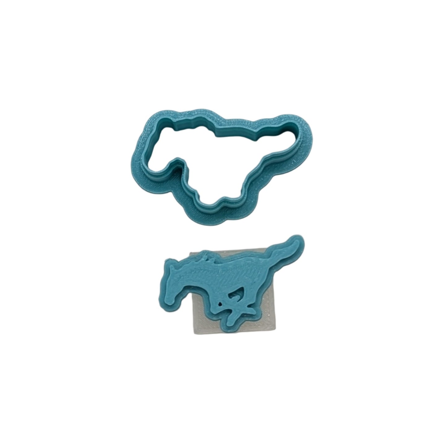 SMU Mustang Cookie Cutter & Embossing Stamp: Idea for Cookies, Ceramics, Pottery, Polymer Clay, Fondant
