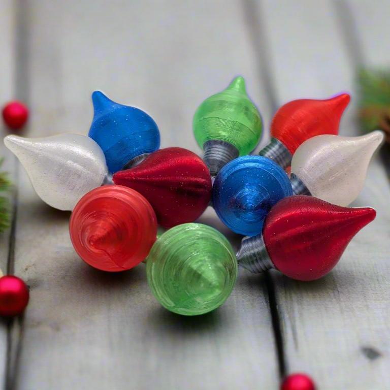 Festive 3D Printed Christmas Bulb Earrings - Unique Holiday Jewelry