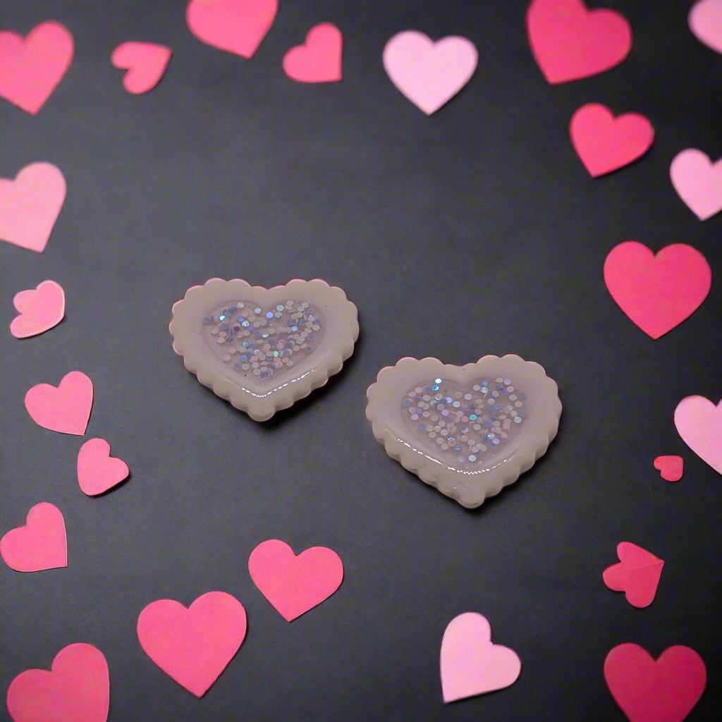 Scalloped Heart with Embossed Heart Center Cookie Cutter: Ideal for Cookies, Ceramics, Pottery, Polymer Clay, and Fondant