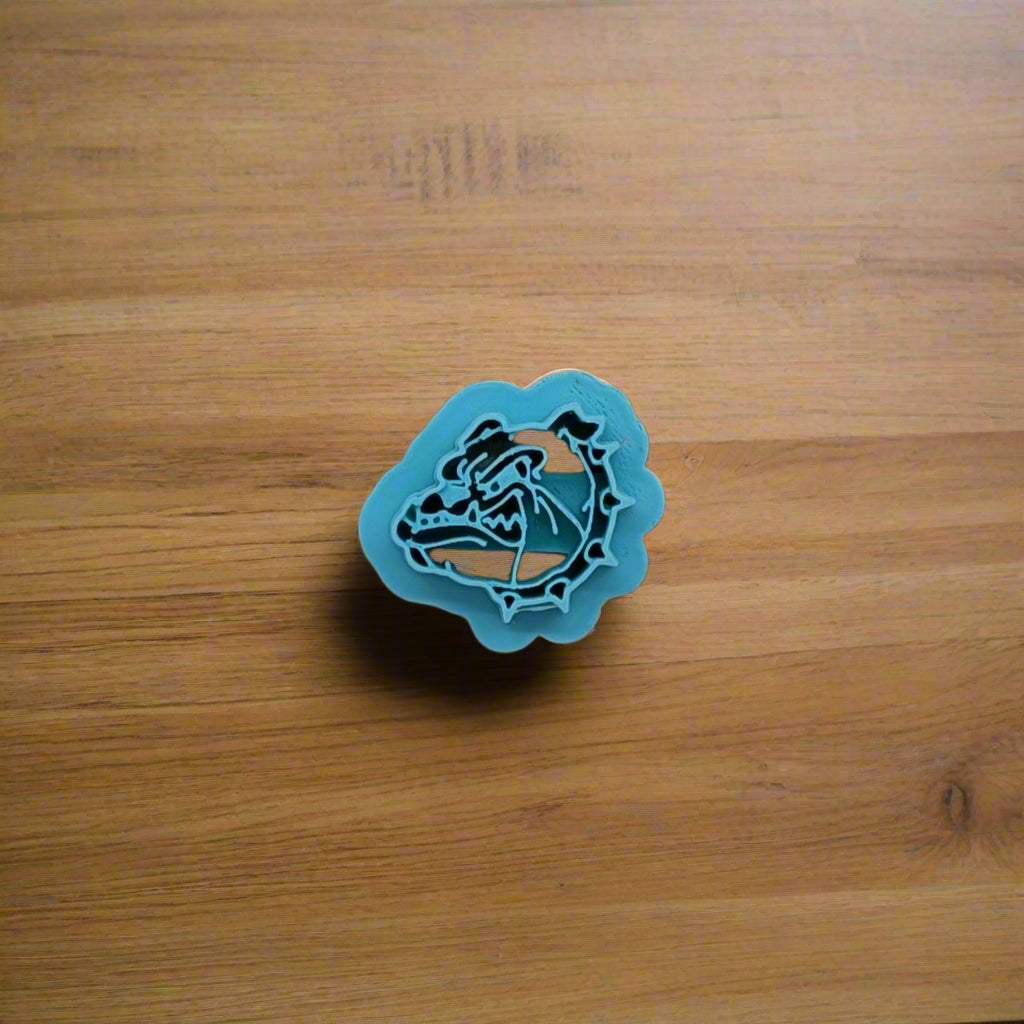 Bulldog Head Logo Cookie Cutter: Ideal for Cookies, Ceramics, Pottery, Polymer Clay, Fondant - Multi-Medium Craft & Baking Tool
