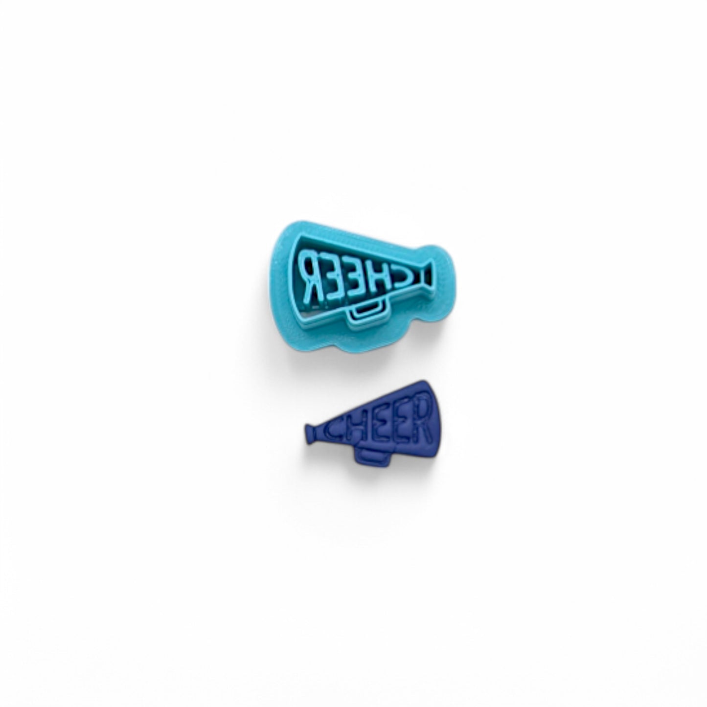 Cheer Cheerleader Megaphone Cookie Cutter with Mirrored Set Option: Ideal for Cookies, Ceramics, Pottery, Polymer Clay, and Fondant