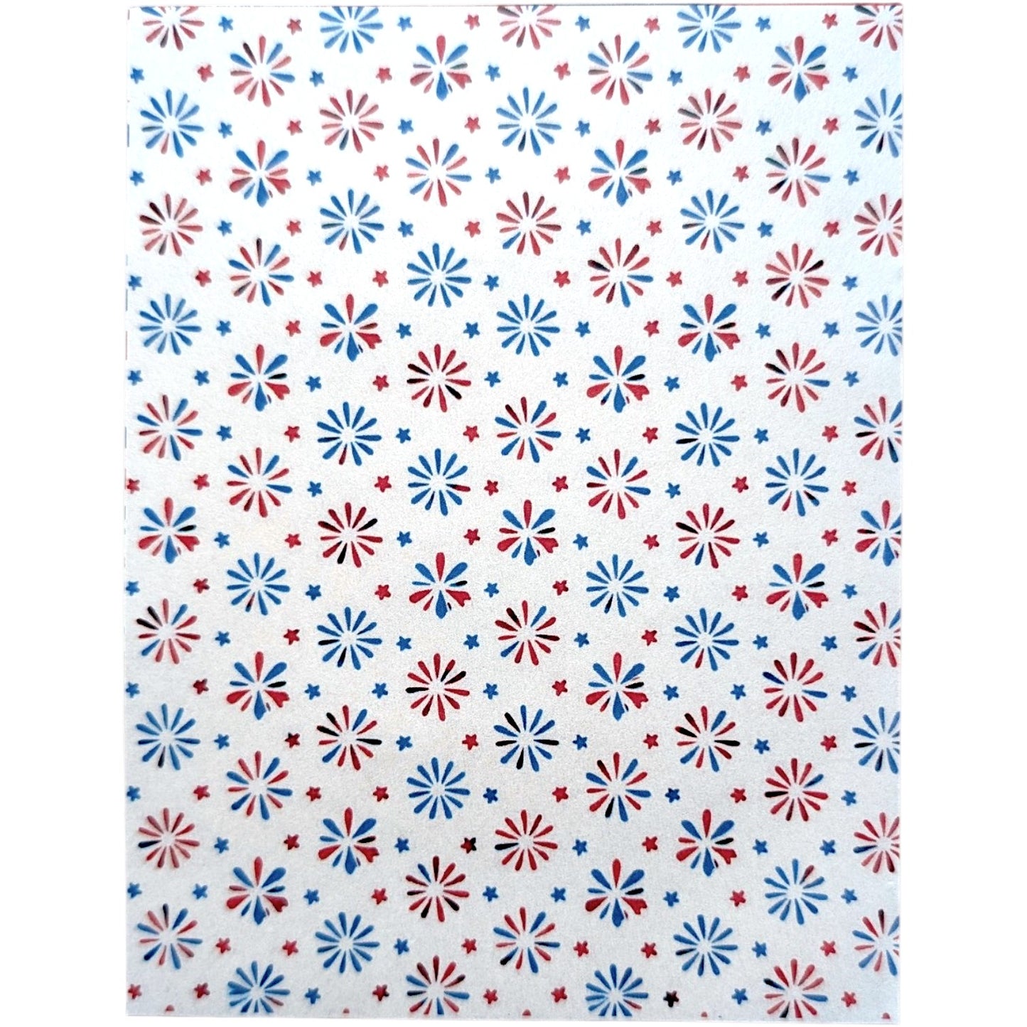 Patriotic Flower Burst Water-Soluble Transfer Sheet