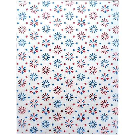 Patriotic Flower Burst Water-Soluble Transfer Sheet