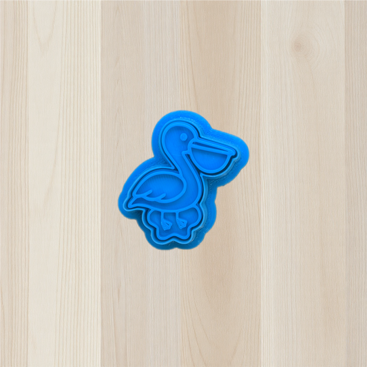 Pelican in a Puddle Cookie Cutter & Stamp Set: Versatile Tool for Cookies, Ceramics, Pottery, Fondant, and More