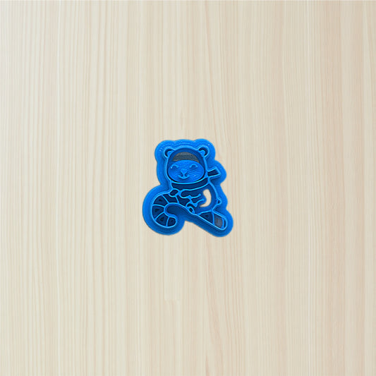 Winter Bear Riding Christmas Candy Cane Cookie Cutter - Ideal for Cookies, Ceramics, Pottery, Polymer Clay, Fondant & More