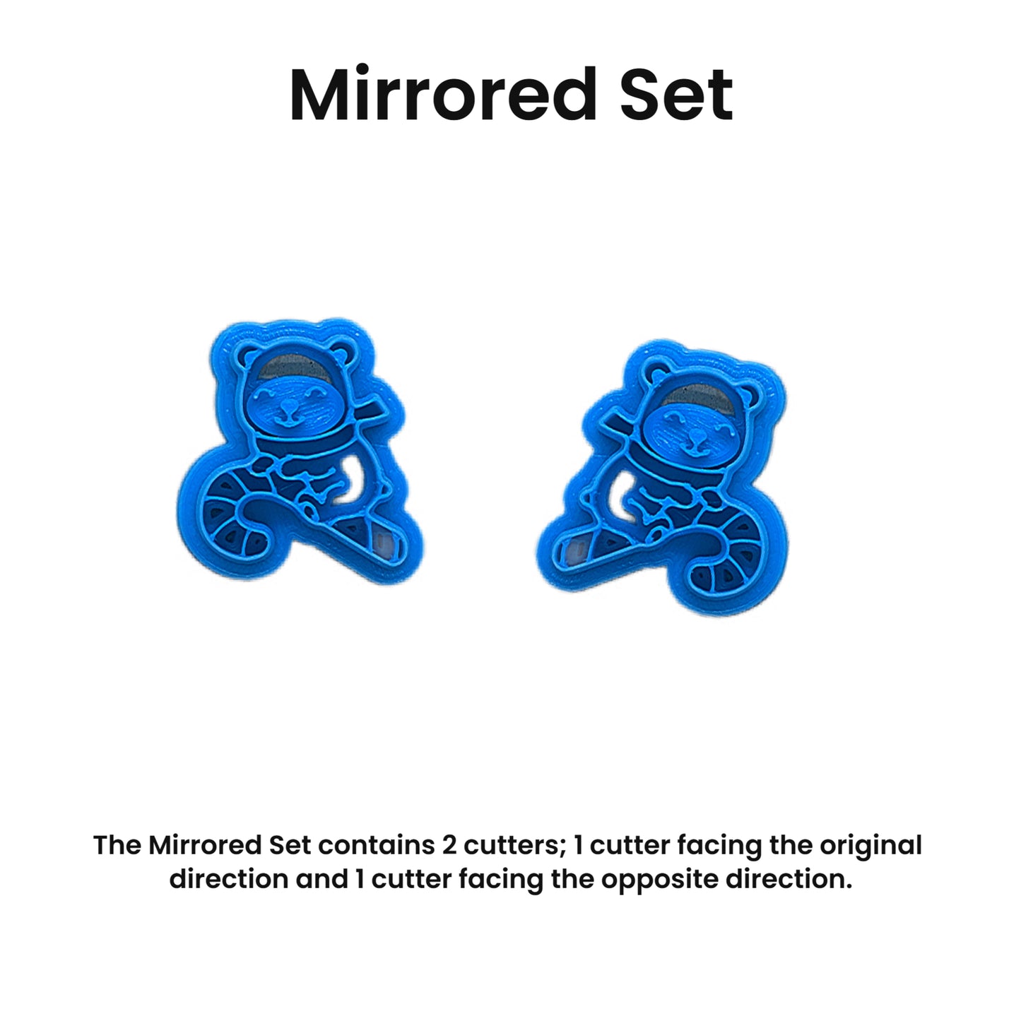 Winter Bear Riding Christmas Candy Cane Cookie Cutter - Ideal for Cookies, Ceramics, Pottery, Polymer Clay, Fondant & More
