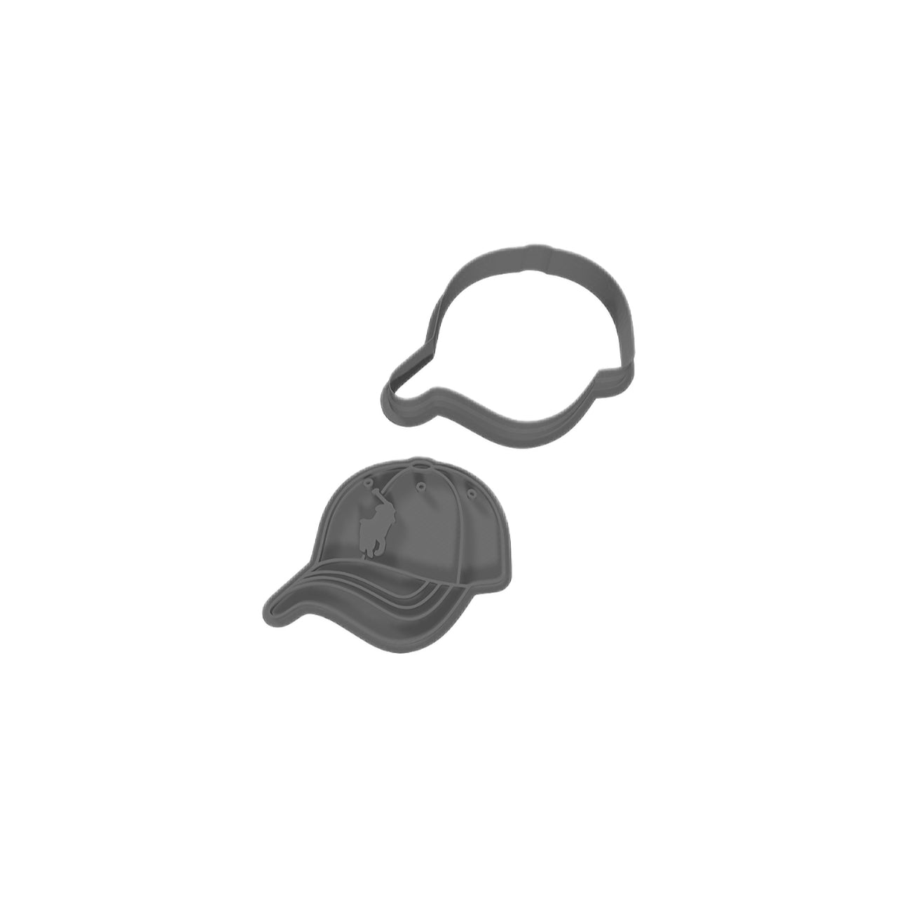 RL Polo Ball Cap Cookie Cutter & Embossing Stamp: Idea for Cookies, Ceramics, Pottery, Polymer Clay, Fondant