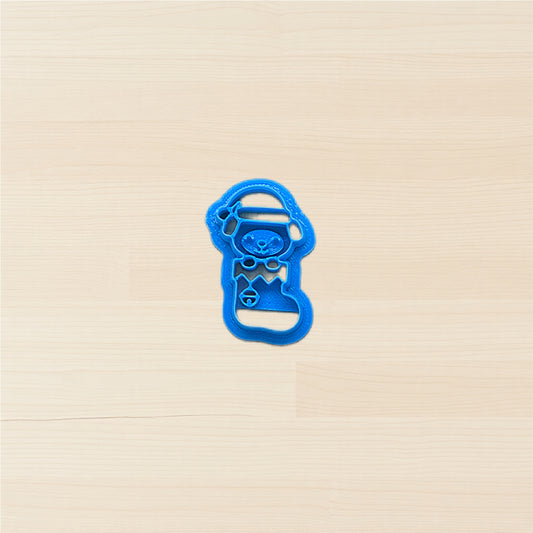 Puppy Peek-a-Boo Christmas Stocking Cookie Cutter: Idea for Cookies, Ceramics, Pottery, Polymer Clay, Fondant