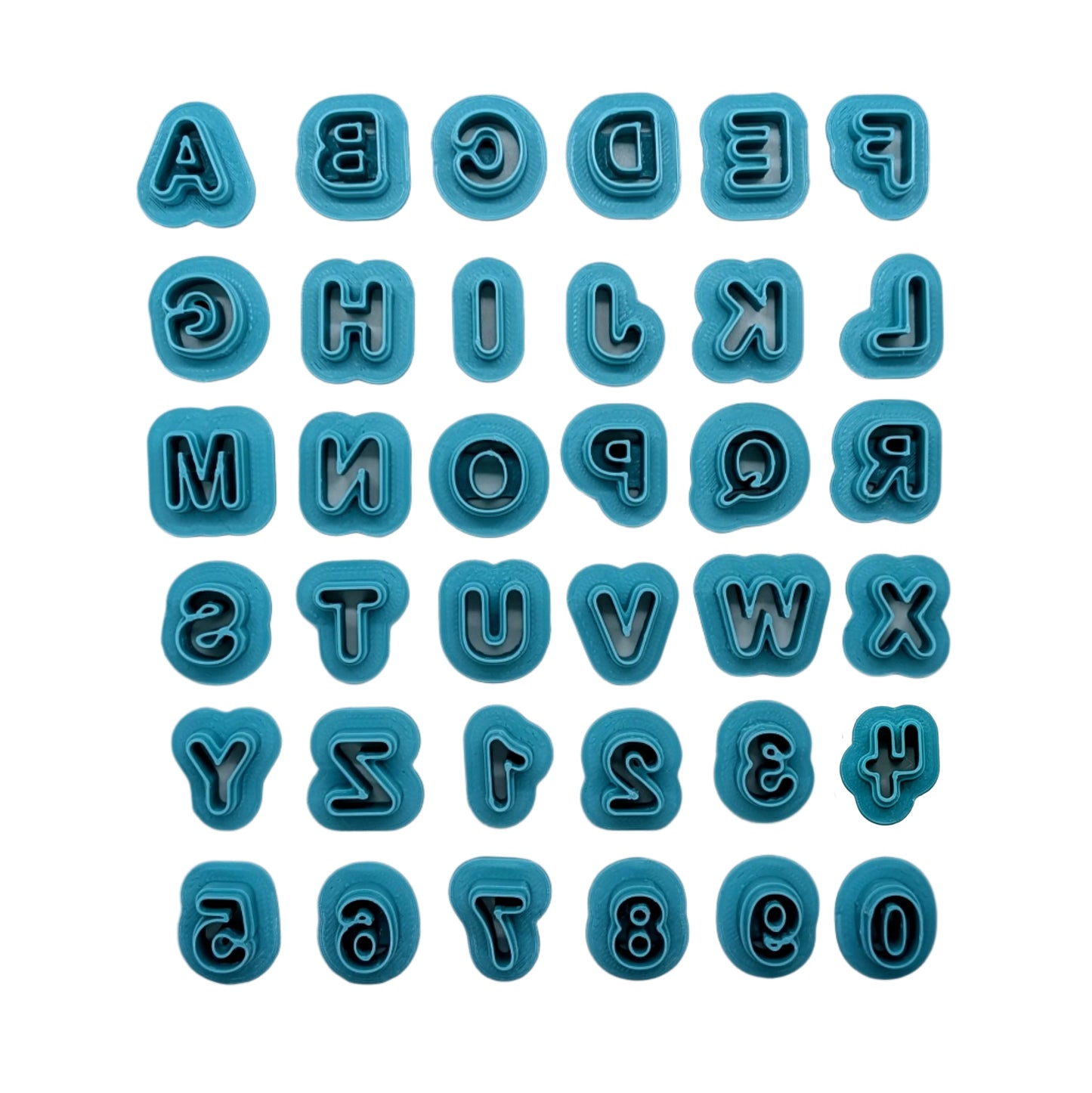 Rounded Font Alphabets & Numbers, 36 Piece Cookie Cutter Set: Ideal for Cookies, Ceramics, Pottery, Polymer Clay, and Fondant