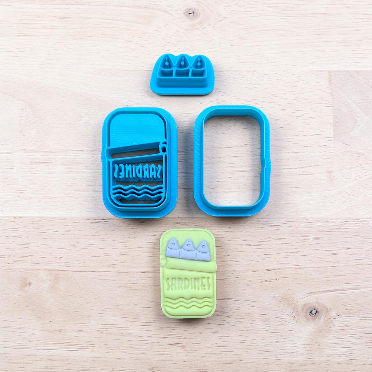 Sardines in a Can (Style A), 3 Piece, Layered Cutter Set for Cookies, Fondant, Ceramics, Pottery, Polymer Clay Crafts