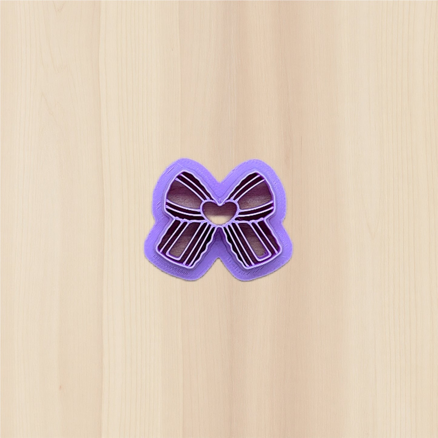 Scalloped Bow with Heart Center Knot Cookie Cutter: Ideal for Cookies, Ceramics, Pottery, Polymer Clay, and Fondant