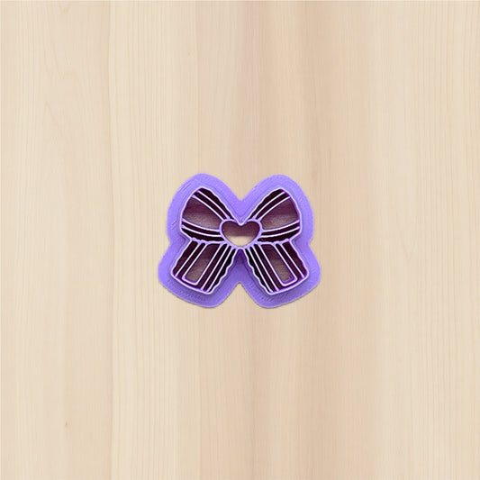 Scalloped Bow with Heart Center Knot Cookie Cutter: Ideal for Cookies, Ceramics, Pottery, Polymer Clay, and Fondant