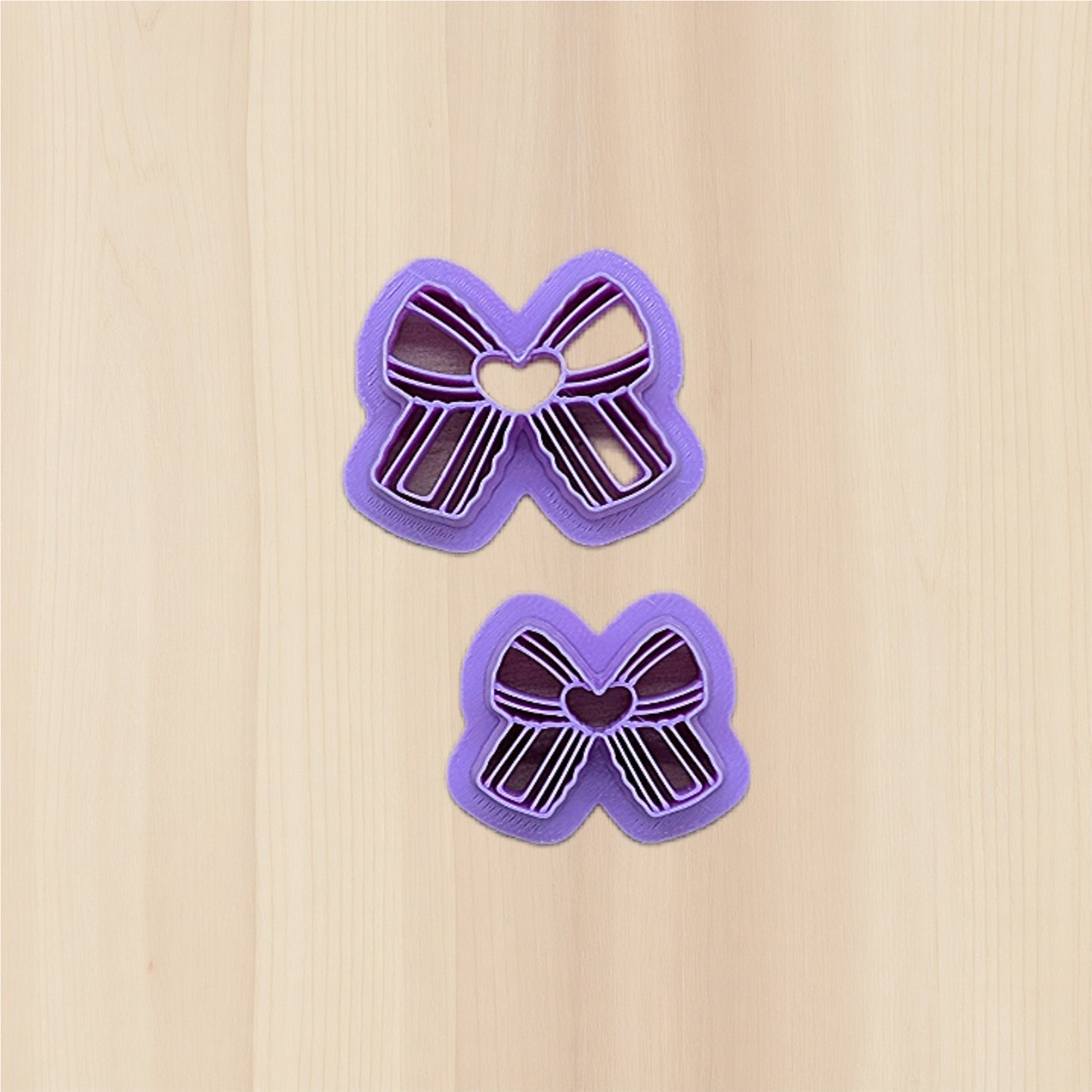 Scalloped Bow with Heart Center Knot Cookie Cutter: Ideal for Cookies, Ceramics, Pottery, Polymer Clay, and Fondant