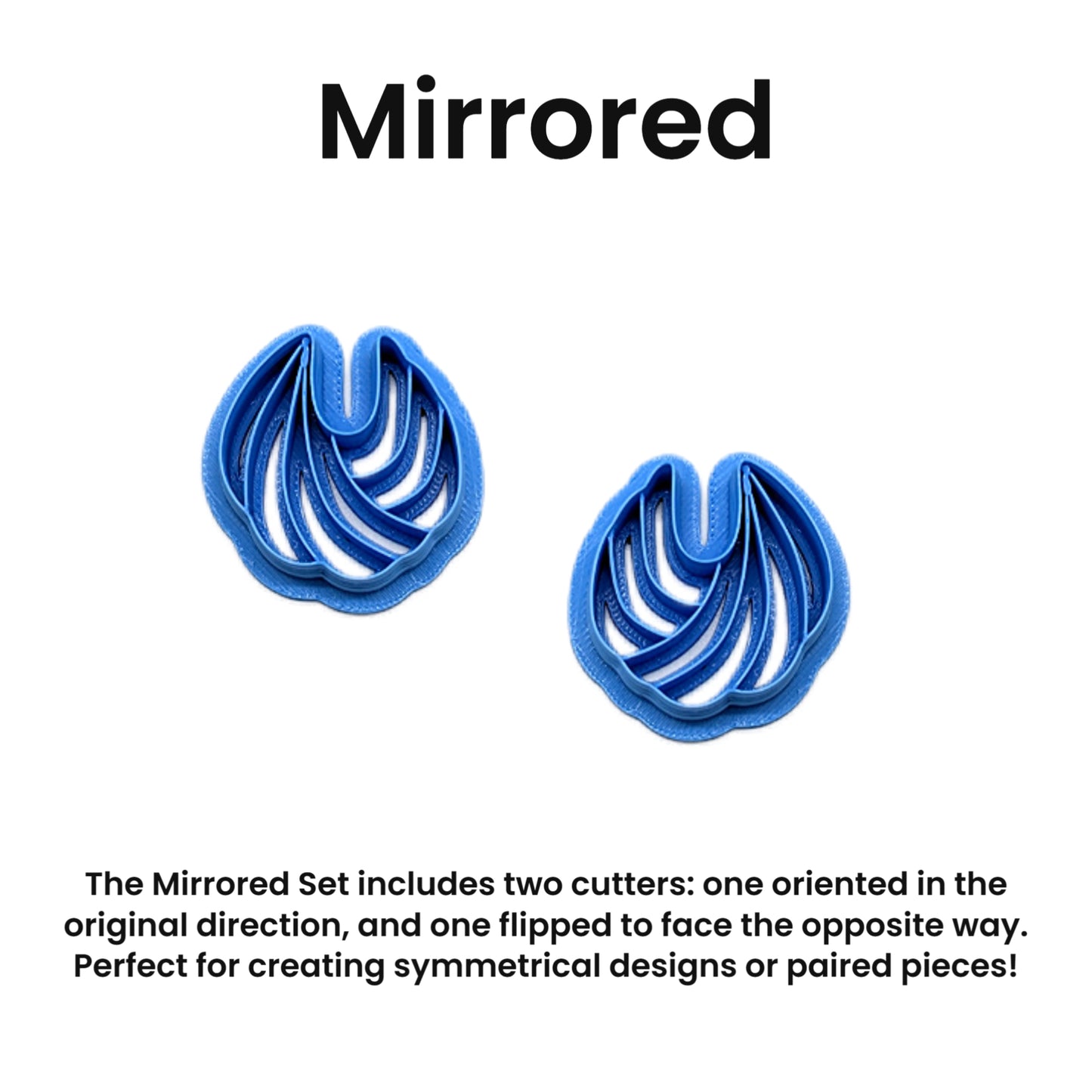 Two blue mirrored cutters on a white background with text describing their use.