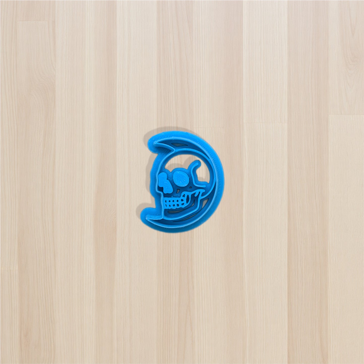 Skull on the Crescent Moon Cookie Cutter: Ideal for Cookies, Ceramics, Pottery, Polymer Clay, Fondant - Multi-Medium Craft & Baking Tool