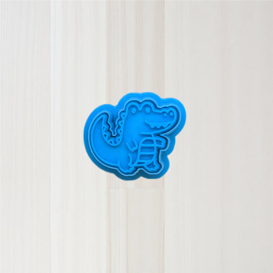Smiling Alligator Cookie Cutter & Stamp Set: Versatile Tool for Cookies, Ceramics, Pottery, Fondant, and More