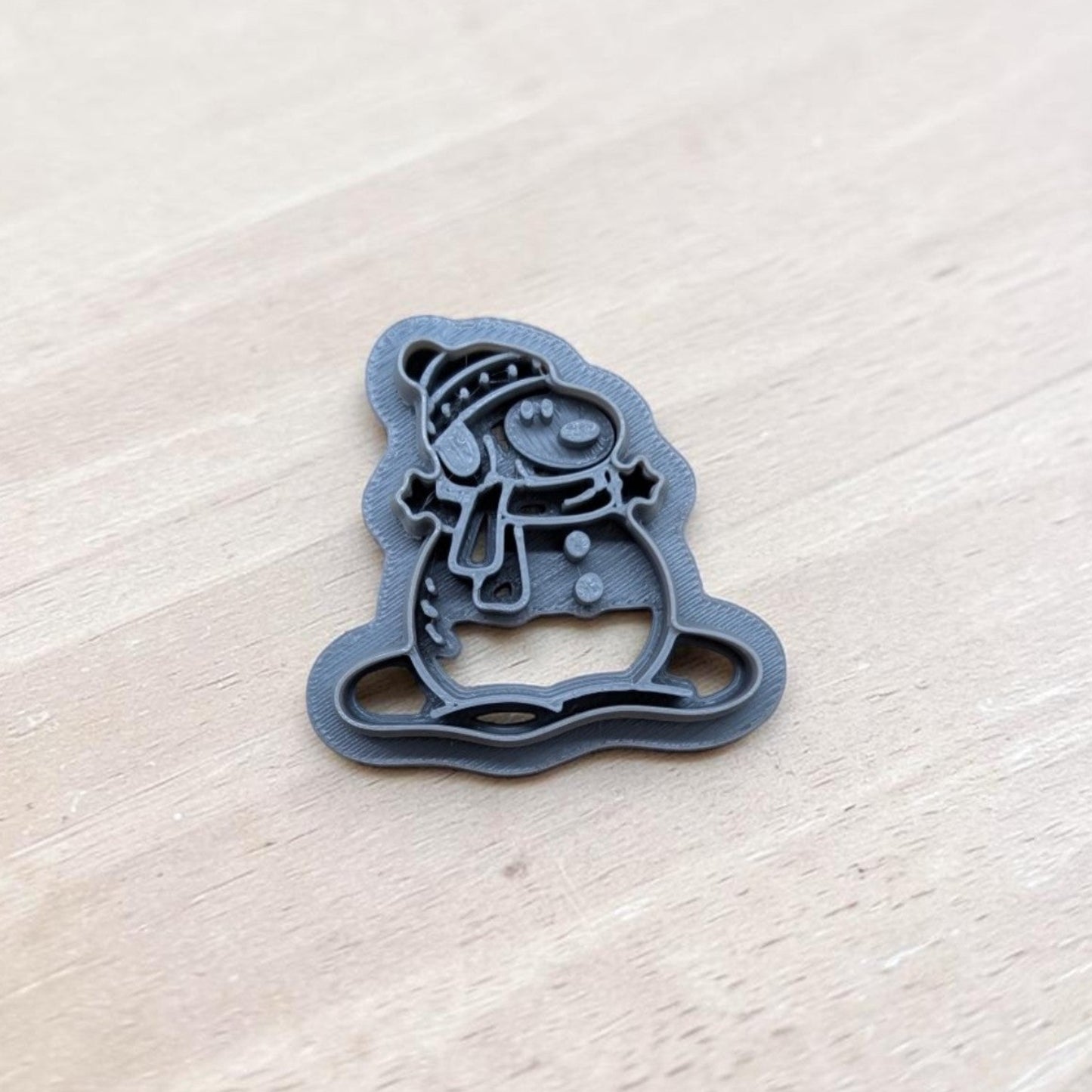 3d printed Snoopy snowman cookie cutter for cookies, fondant, polymer clay and pottery projects