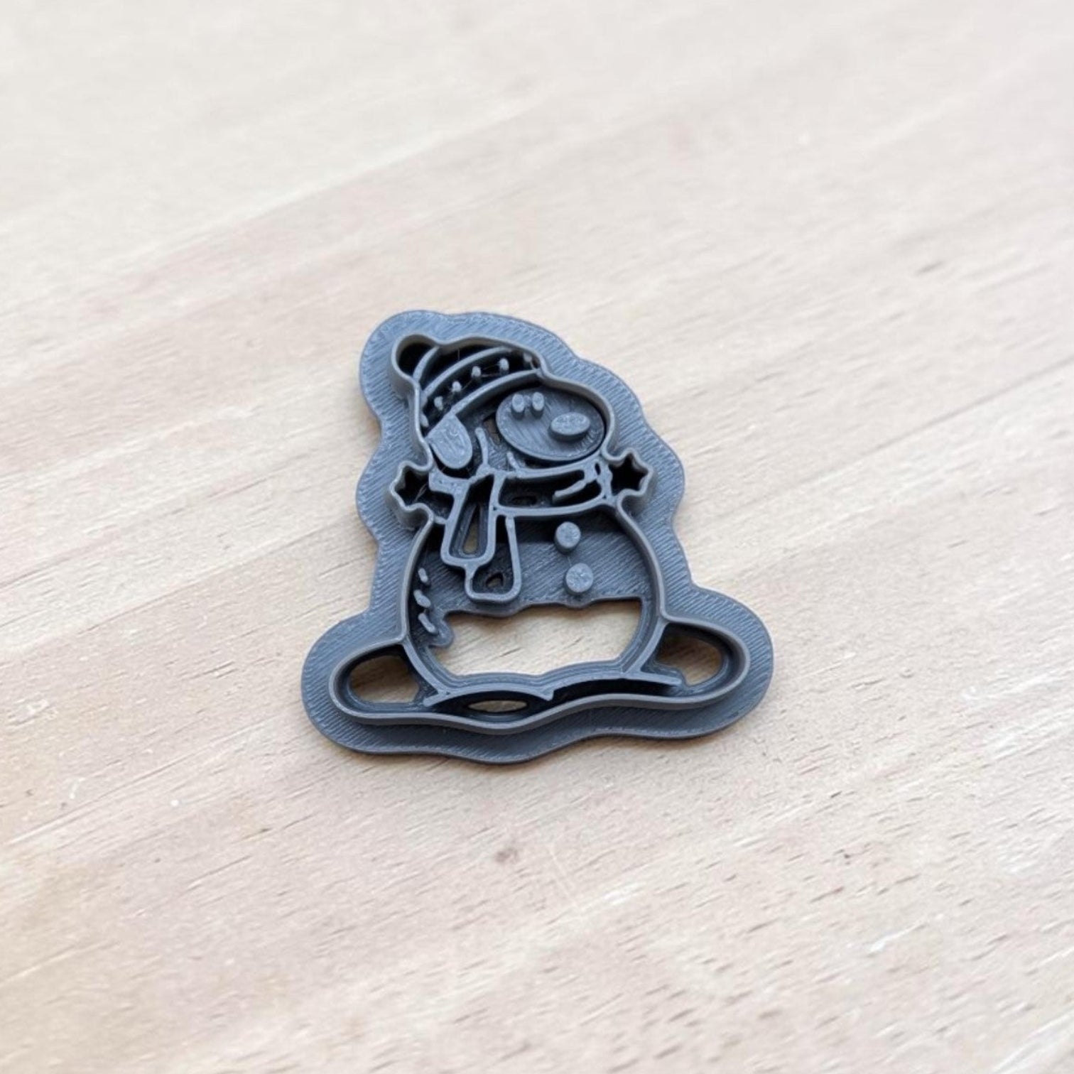 3d printed Snoopy snowman cookie cutter for cookies, fondant, polymer clay and pottery projects