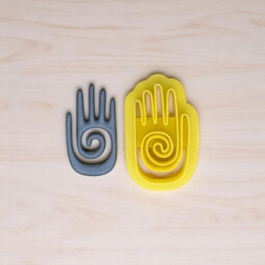 Spiral Hopi Shaman Healing Hand Cookie Cutter: Perfect for Ceramics, Cookies, Polymer Clay & Fondant Creations