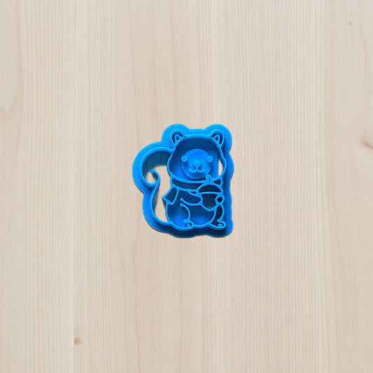 Scarfed Squirrel Cutter Autumn Acorn Buddy Cookie Cutter: Ideal for Cookies, Ceramics, Pottery, Polymer Clay, and Fondant