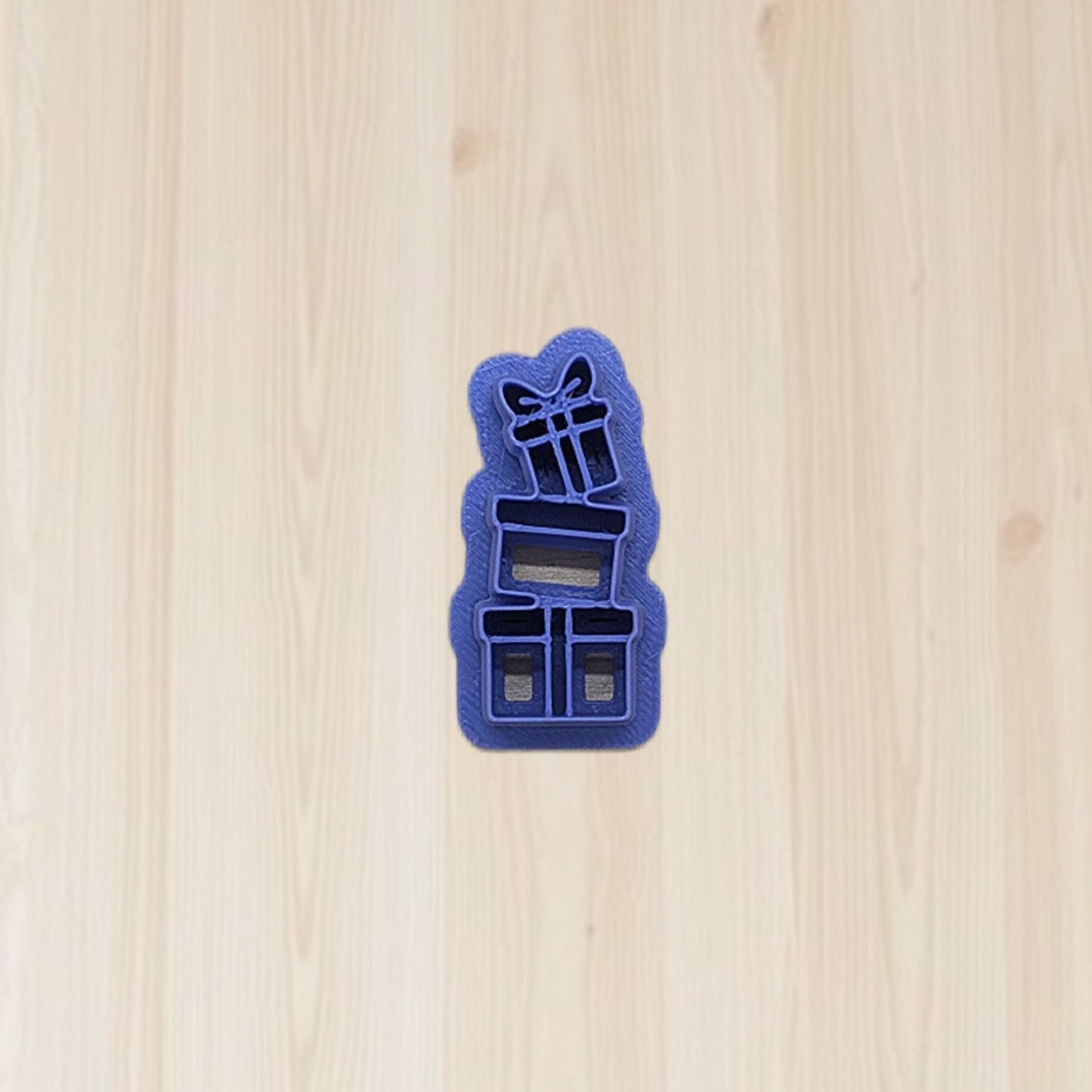 stack of gift boxes cookie cutter ideal for crafting earrings, fondant designs, or ceramic accents