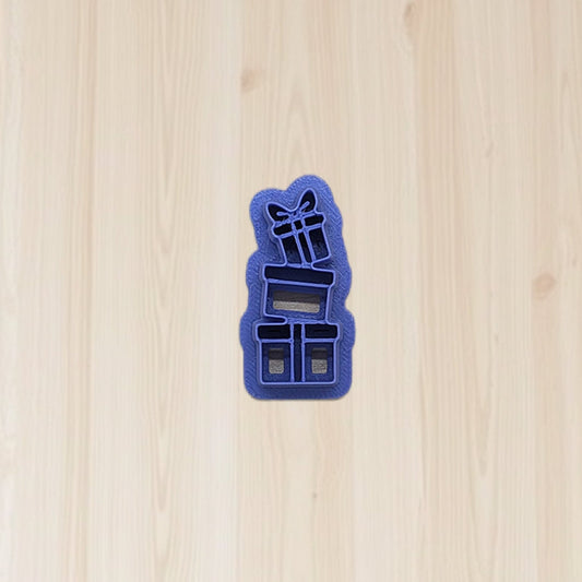 stack of gift boxes cookie cutter ideal for crafting earrings, fondant designs, or ceramic accents