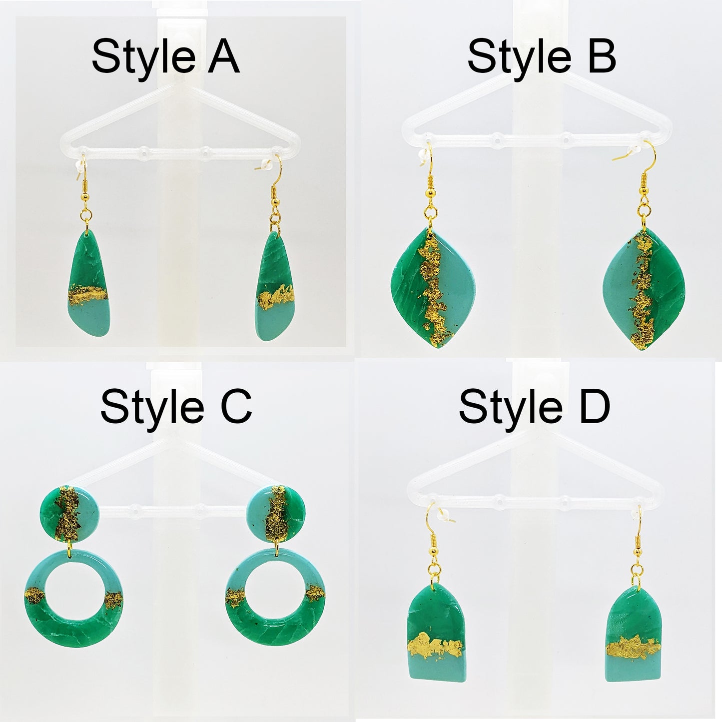 Emerald Waves Earring Collection, 4 Style Options