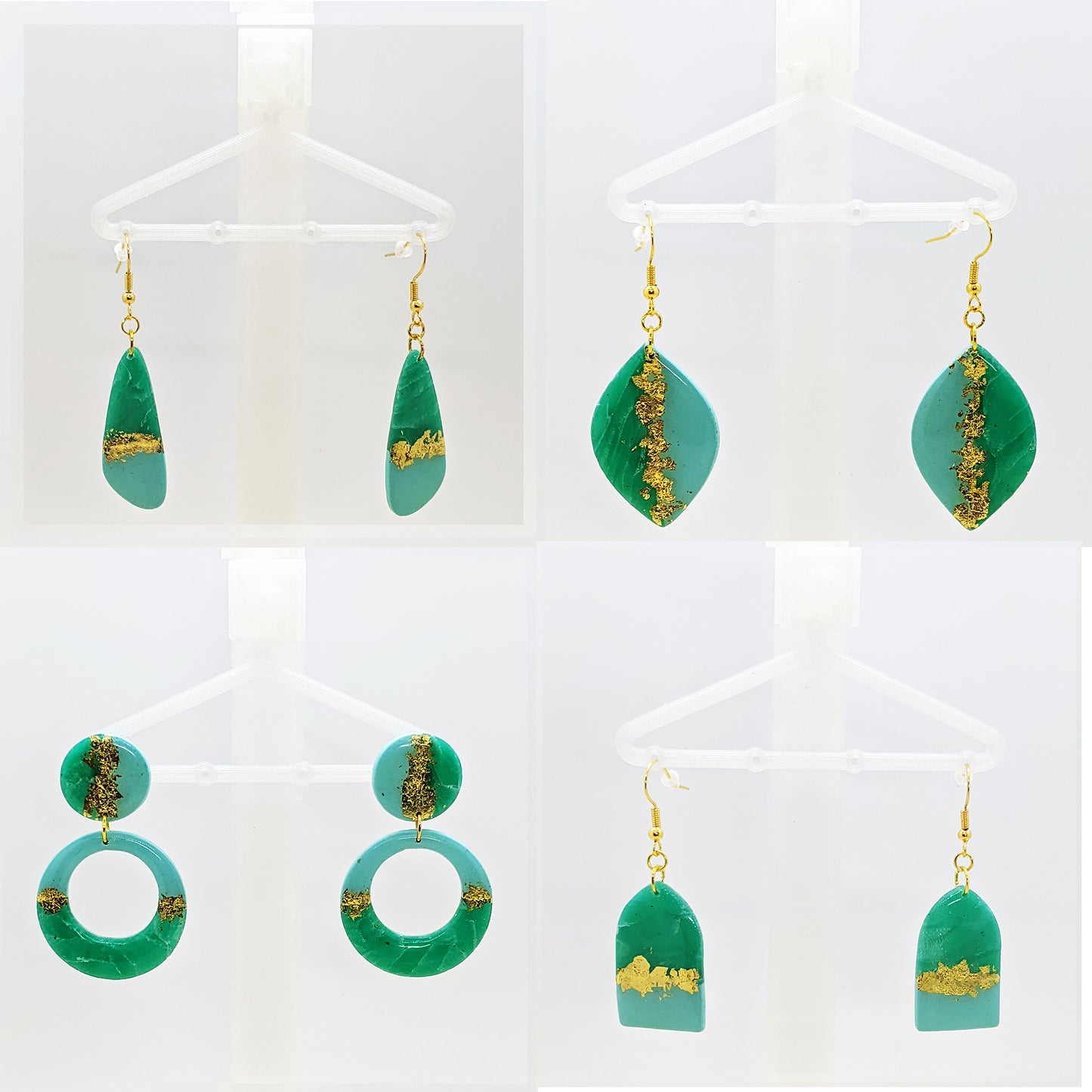 Emerald Waves Earring Collection, 4 Style Options