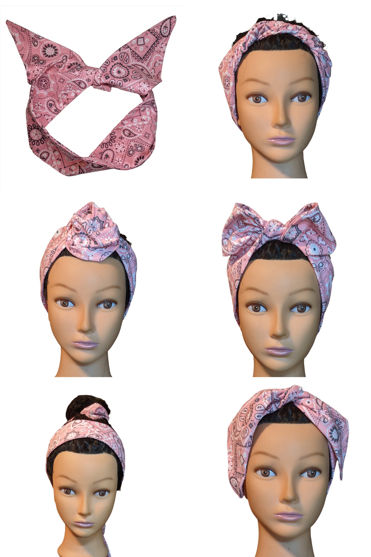 Red, White & Blue Swirls and Stars Wide Wire Headband | Wire Hair Tie | Wire Head Wrap