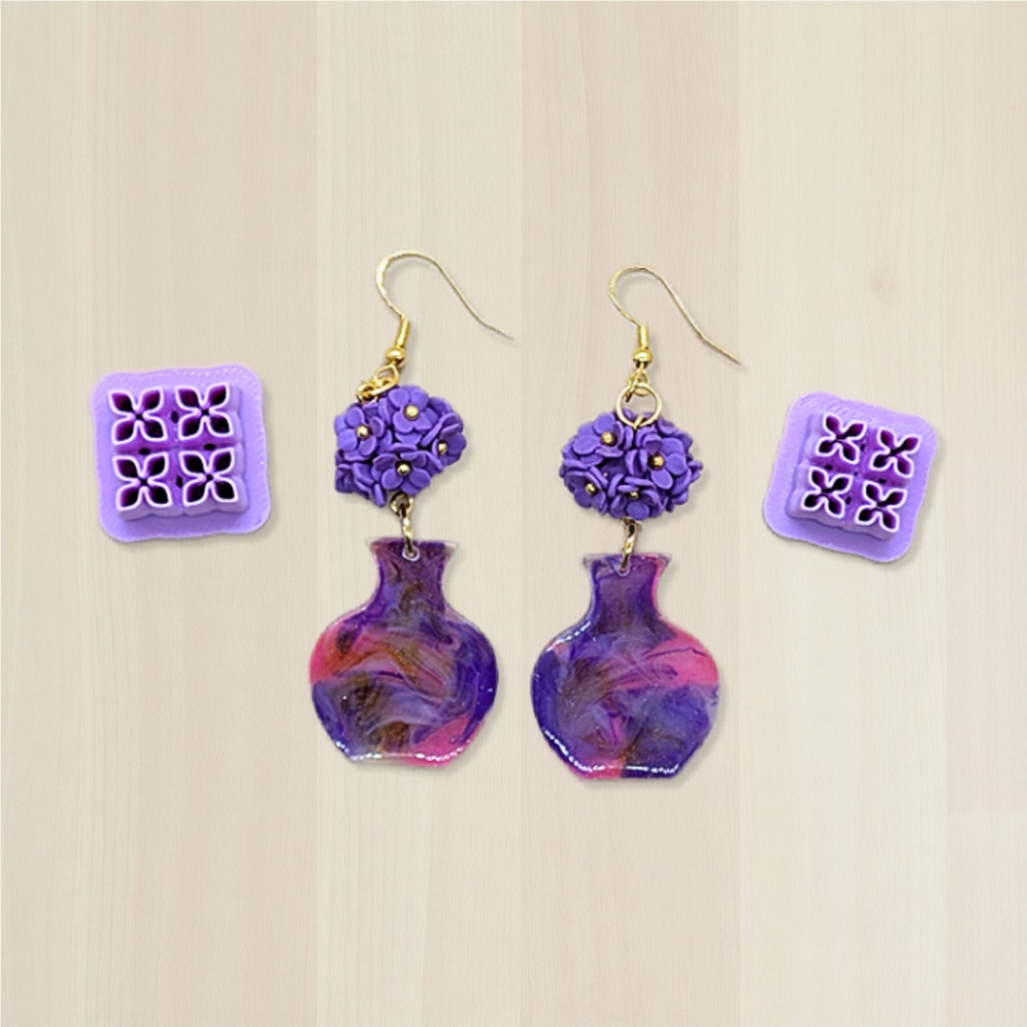 4 Tiny Flowers Multi Cutter (Style F) Micro Flower Clay Cutter for Ceramics, Pottery, Polymer Clay & Fondant