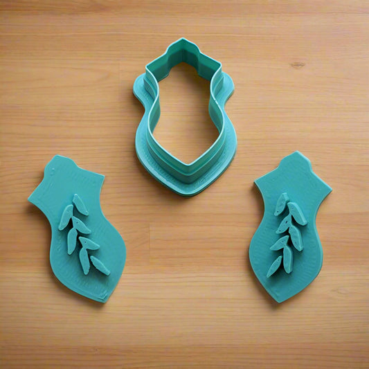 Vine of Elegance Islamic Ornament 3 Piece Cutter & Stamp Set for Cookies, Ceramics, Pottery, Polymer Clay, Fondant