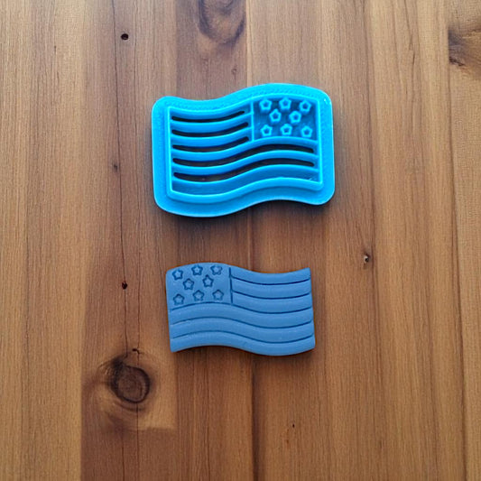 Waving USA Flag Cookie Cutter for Cookies, Ceramics, Pottery, Polymer Clay, Fondant - Multi-Medium Craft & Baking Tool