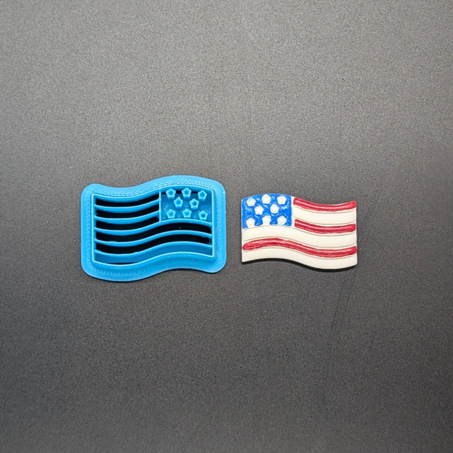 Waving USA Flag Cookie Cutter for Cookies, Ceramics, Pottery, Polymer Clay, Fondant - Multi-Medium Craft & Baking Tool