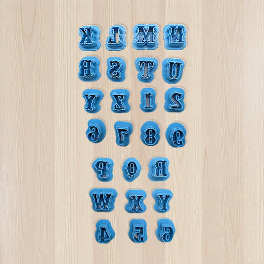 Western Cowboy Font Letters and Numbers Cookie Cutters - Individual Character Options: for Cookies, Ceramics, Pottery, Polymer Clay, Fondant - Multi-Medium Craft & Baking Tools
