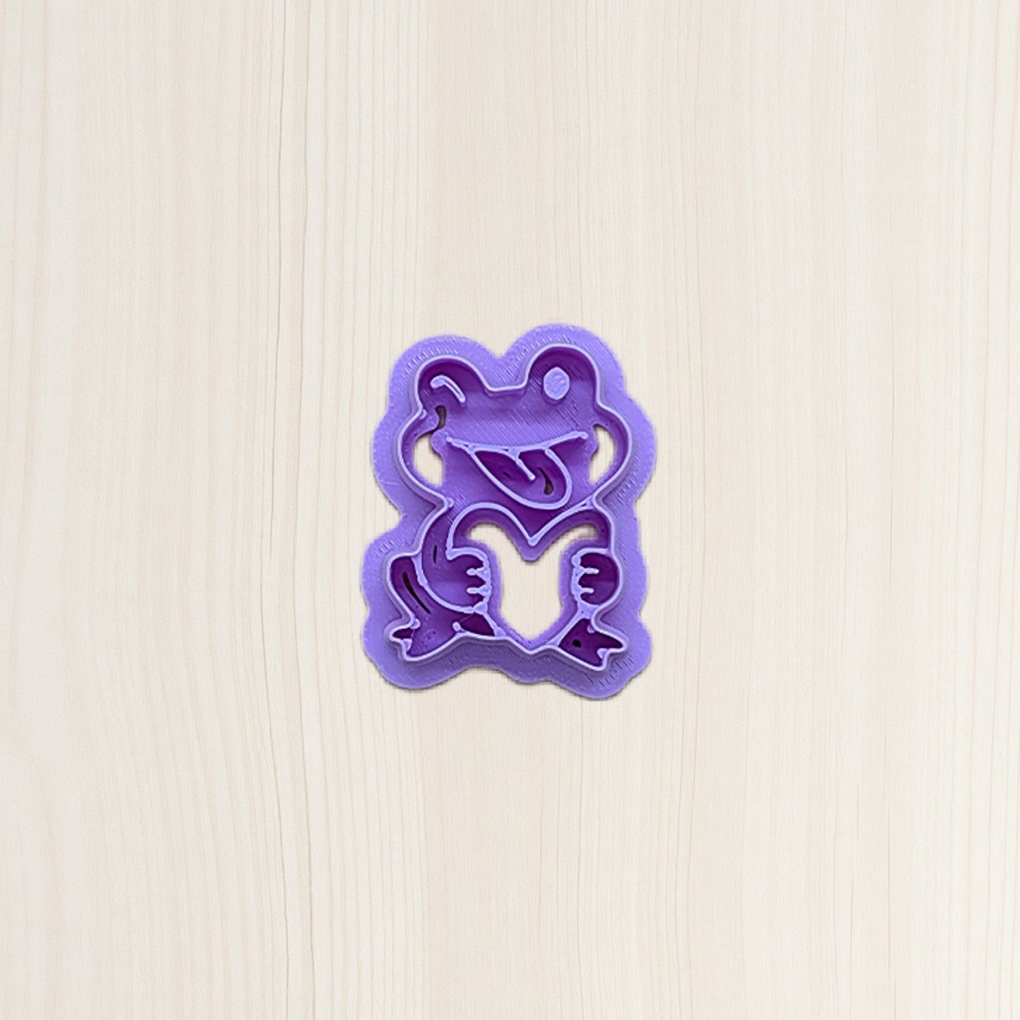 Winking Frog Holding Heart (Style C) Cookie Cutter: Ideal for Cookies, Ceramics, Pottery, Polymer Clay, and Fondant