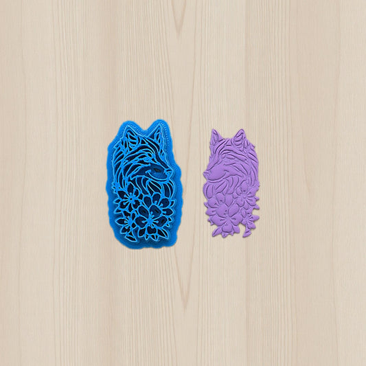 Wolf and Wildflowers Cookie Cutter: Ideal for Cookies, Ceramics, Pottery, Polymer Clay, Fondant - Multi-Medium Craft & Baking Tool