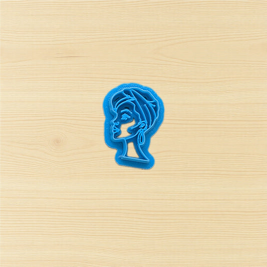 African Woman in Head Wrap Scarf with Hoop Earrings Cookie Cutter: Ideal for Cookies, Ceramics, Pottery, Polymer Clay, Fondant - Multi-Medium Craft & Baking Tool
