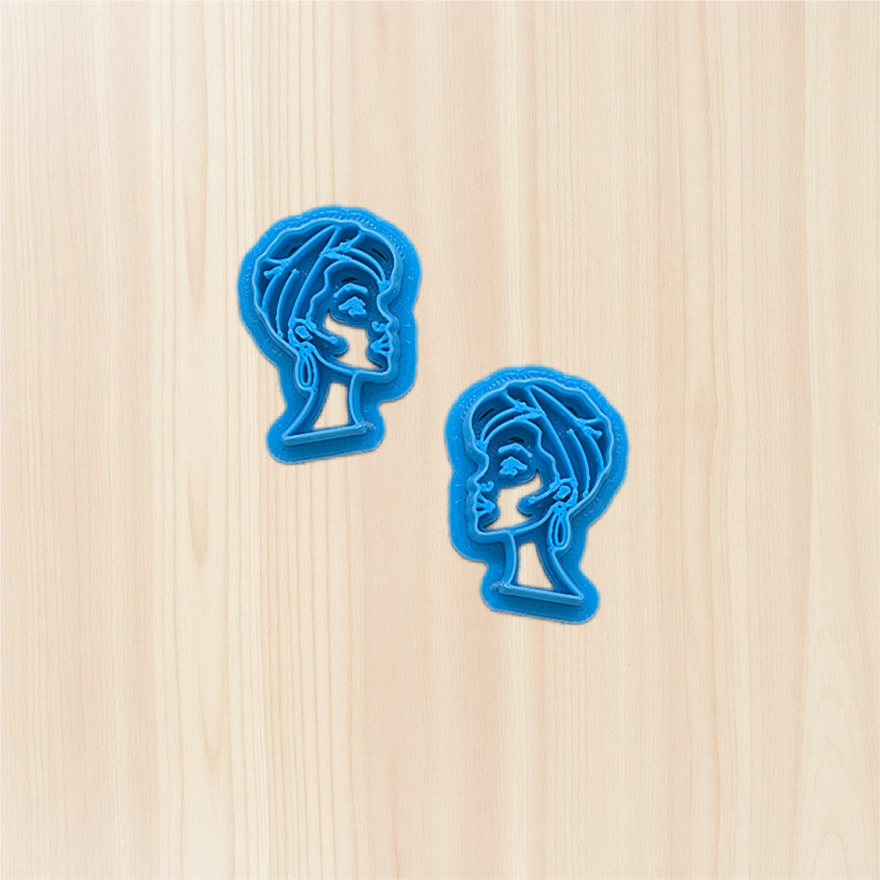 African Woman in Head Wrap Scarf with Hoop Earrings Cookie Cutter: Ideal for Cookies, Ceramics, Pottery, Polymer Clay, Fondant - Multi-Medium Craft & Baking Tool