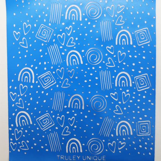 Boho Organic Shapes Pattern Silk Screen Stencil