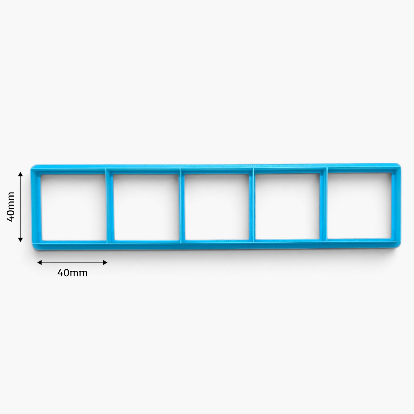 5‑Square Bar Frame Cutter | Grid Mold for Cookies, Fondant, Polymer Clay, Ceramics & Crafts