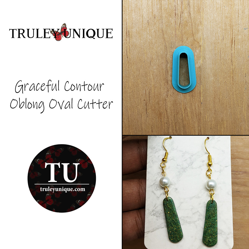 Graceful Contour Oblong Oval Cookie Cutter/Clay Cutter