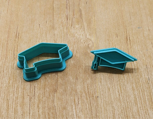 Graduation Hat Cookie Cutter & Embossing Stamp: Idea for Cookies, Ceramics, Pottery, Polymer Clay, Fondant