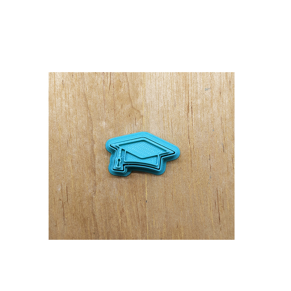 Graduation Hat Cookie Cutter & Embossing Stamp: Idea for Cookies, Ceramics, Pottery, Polymer Clay, Fondant