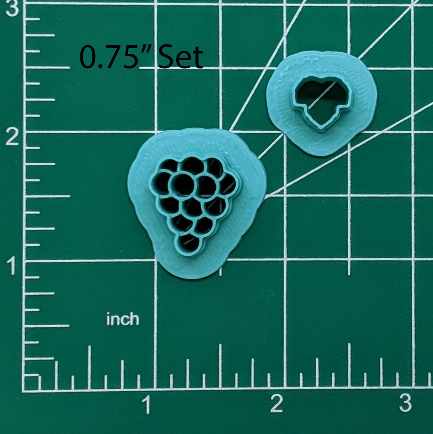 Grape and Grape Leaf 2-Piece Cookie Cutter Set - Ideal for Ceramics, Pottery, Cookies, Polymer Clay, Fondant, and More