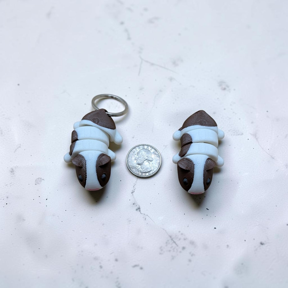 Mini Flexi Guinea Pig – Articulated Desk Buddy Toy with Keychain Add‑On