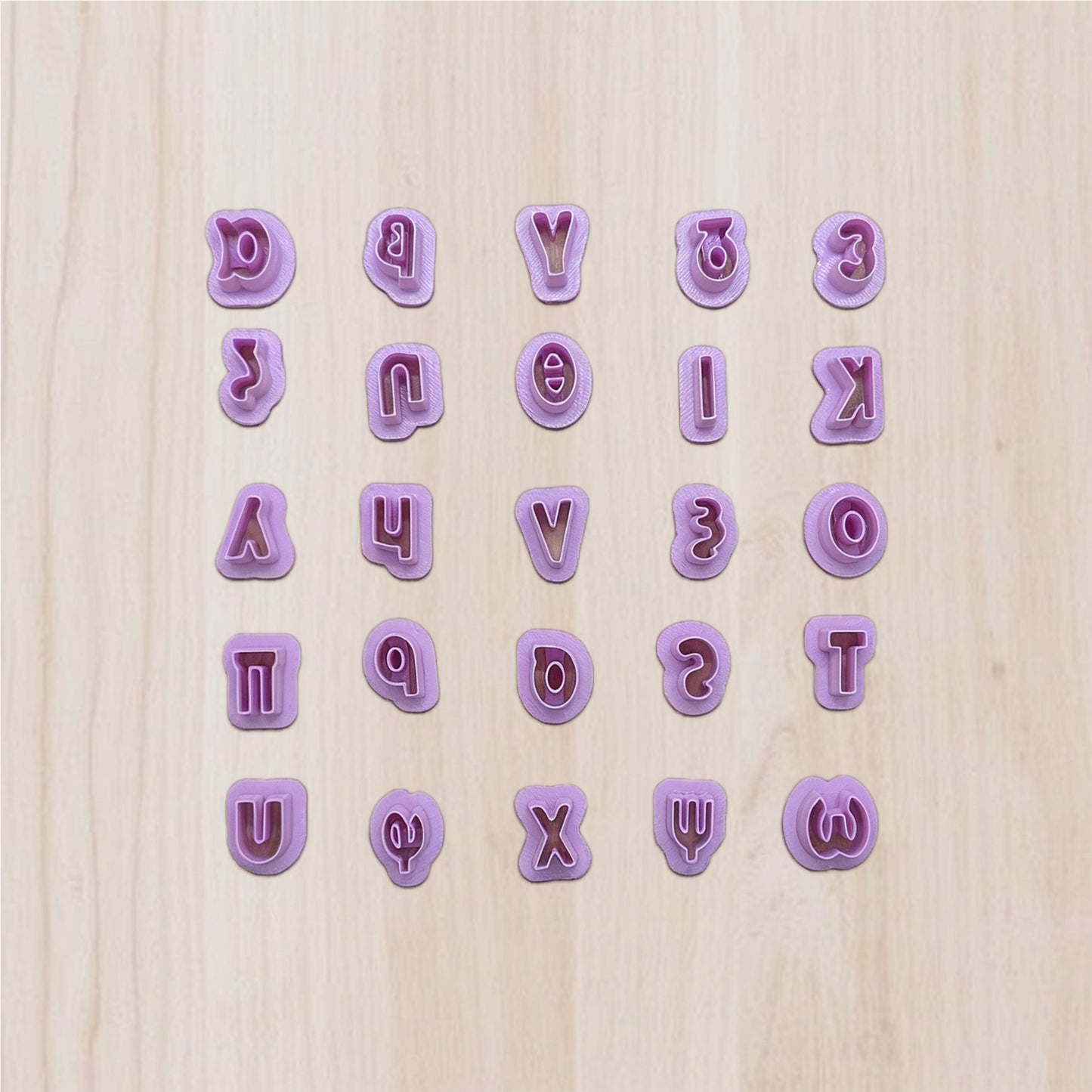 Lowercase Greek Letter Cookie Cutter Set for Ceramics, Cookies, Polymer Clay, Fondant